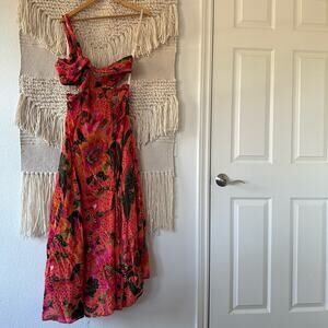 FARM Rio Pink and Orange Floral Maxi Dress